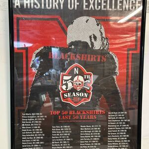 NCAA Nebraska Red and Black Wall Art - A History of Excellence 20x16 blackshirts